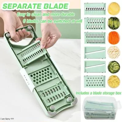5-in-1 Premium Mint Green Slicer with Blade Storage Box