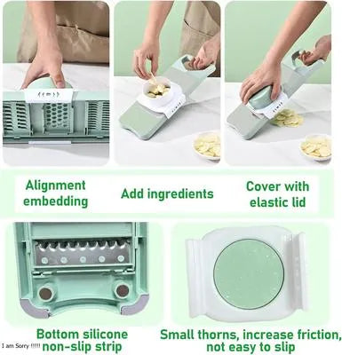 5-in-1 Premium Mint Green Slicer with Blade Storage Box